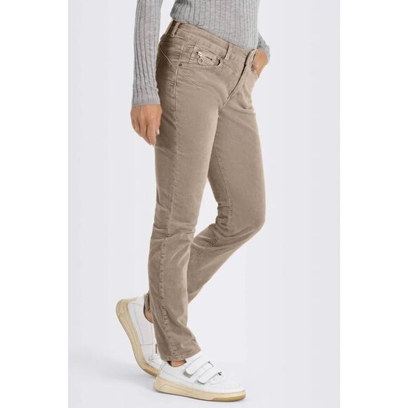 MAC RICH JEANS Women's Brown Pebble Stone Rich Slim Soft Corduroy Jeans Size 6 - Picture 1 of 10